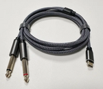 20 Inch USB C to Dual 1/4 TS Y Audio Cable - Nova Sound