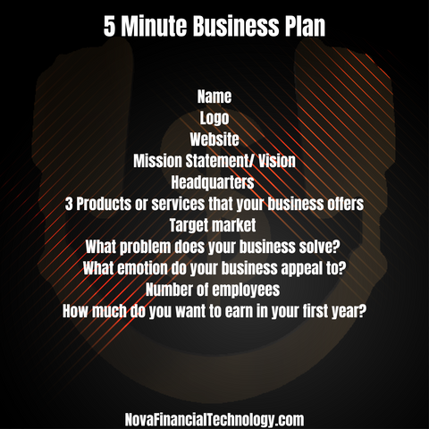 Free 5 Minute Business Plan - Nova Financial Technology