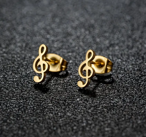 Music Note Earrings (2 PC Set)