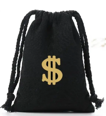 Dollar Sign Drawstring Canvas Bags - Nova Financial